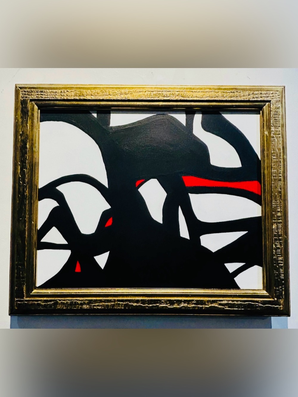 ‘ILLUMINATION’ Original Framed Blk/White Abstract Painting on Canvas 16”x 20”